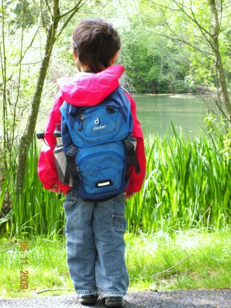 My son's blue Deuter backpack