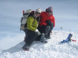 Garmont Radium women's boot on the summit of Denali
