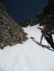 Prophet Pack doing a ski carry on 14er Creststone Needle, Colorado