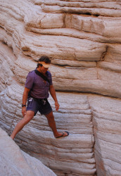 Chaco flips navigating slots in the Grand Canyon