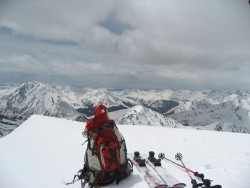 Prophet Pack on summit of 14er Mt Elbert spring 09
