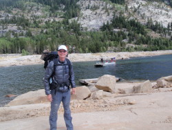 Tim on the JMT at Vermillion Ferry Landing