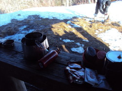 Cooking at Icewater Sping shelter - GSMNP