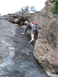 Luxe in action scrambling out of the Black Canyon