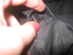 Female ends inside the "secret pocket"