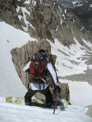 Ming Poon uses the Corsa Nanotech dropping into Powerhouse Couloir- Tioga Pass