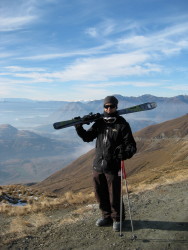 At Treble Cone, NZ, wearing the Cybernetic Gloves.