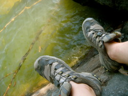 relaxing after a day of climbing at the new