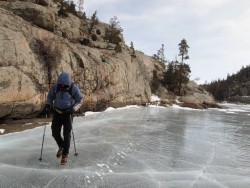 Hiking on Lake Louise