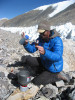 Refueling on a Shish Pangma load haul - 19,500ft