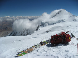 Dynafit FT z12 on Salomon Shoguns at 7400meters on Shisha Pangma