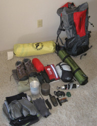 Gear & bag before packing
