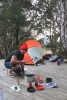 Cooking a hot dinner on the Overland Track