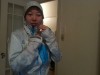zipped up and ready for the rainy gale