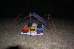 My son's ZLite under my tarp