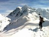 Back country skiing near Mount Baker