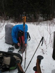 Beef getting ready in his OR Gaiters