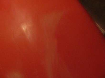 bottom of kayak with contusions and scapes