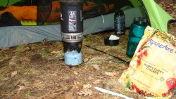Crankin' the Jetboil for some grub