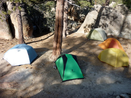 From Left, MHW, BD Ahwahnee, MSR Hubba Hubba, Marmot Aura, REI QD T3+