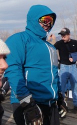 Welder Hoody with hood up over helmet