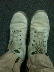 Top view of boots