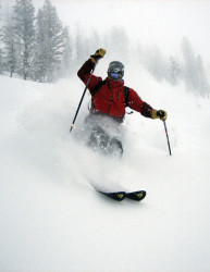 Sporting the Wisdom goggle in a blizzard at Powder Mountain, UT