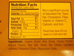Nutrition Facts-Mocha