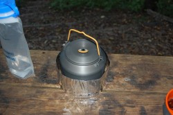 Using the GSI Kettle at a shelter in the GSMNP