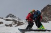 Orange Half Dome Helmet after skiing Pyramid Peak