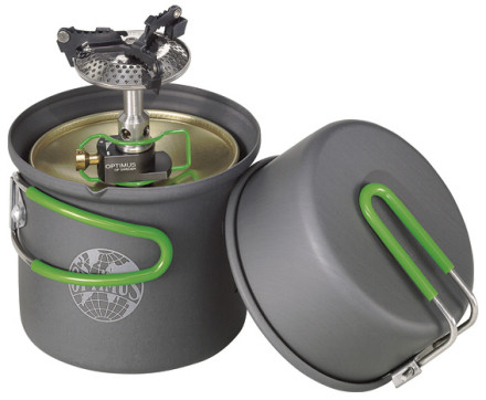 Invert a 110 or 220g gram canister, then the stove fits into the concave bottom of the canister, lid goes right on. <br/>  <br/> Here's a picture-