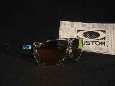 fire iridium, polished clear frame, polished black slider, sunrise logo