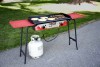 Cooking at the park on a 2 burner griddle