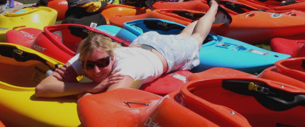 Christie Glissmeyer PRO White Water Kayaker wears Eden, Calais, Georgia and Basis