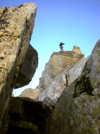 TK rapping the East Prong on a Grand Traverse attempt.