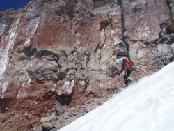 Mt Baker Headwall Sep 11 2011 skier Mike Traslin..photo Andy Traslin