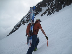 Climbing up the million dollar chute..Andy T..Photo Mike Traslin