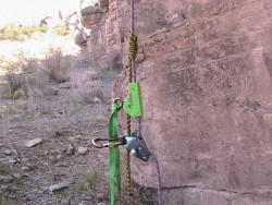 My grigri set for self belay..