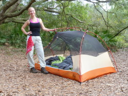 Breaking camp on the Florida Trail