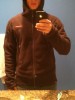 Wearing the jacket with hood up