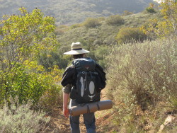 Moving along the trail.