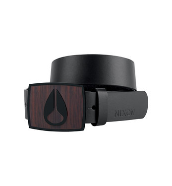 Nixon Enamel Icon Belt in Dark Wood Black
