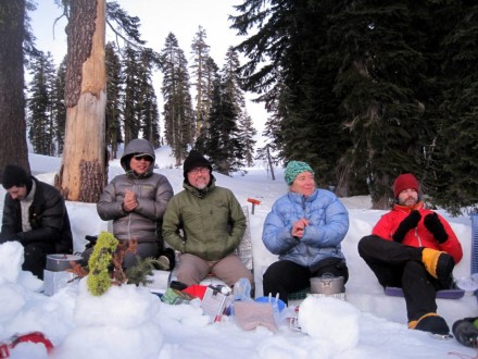 Kicking back in our snow kitchen