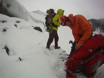 Jason Nelson and Tim Banfield on the Mendenhall Glacier, Juneau, AK