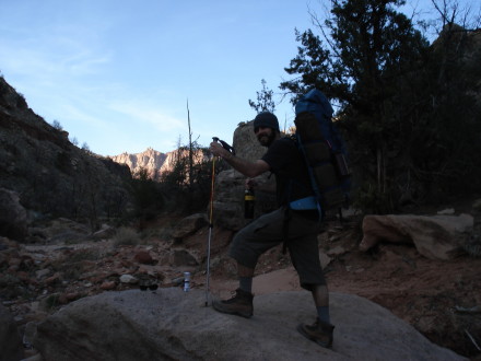 Arc'teryx Naos 55 in Coal Pits Wash, outside Zion NP