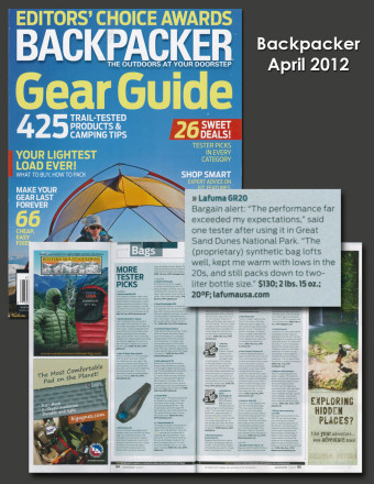 Lafuma GR 20 in Backpackers April 2012 Gear Guide