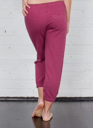 Arbor Nightcap Sweatpant - Rose.  3/4 length