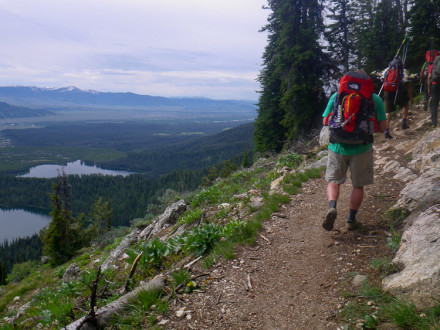Dirk Collins strolling into Garnett Canyon