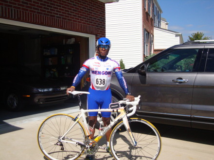Wearing my Louis Garneau Superleggera Helmet