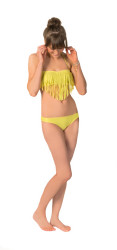 Roxy Women's Surf Essentials Fringe Bandeau Bikini Top